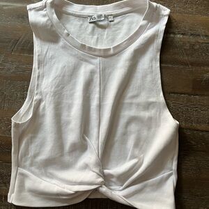 Zara Cream Twist Front Tank Top